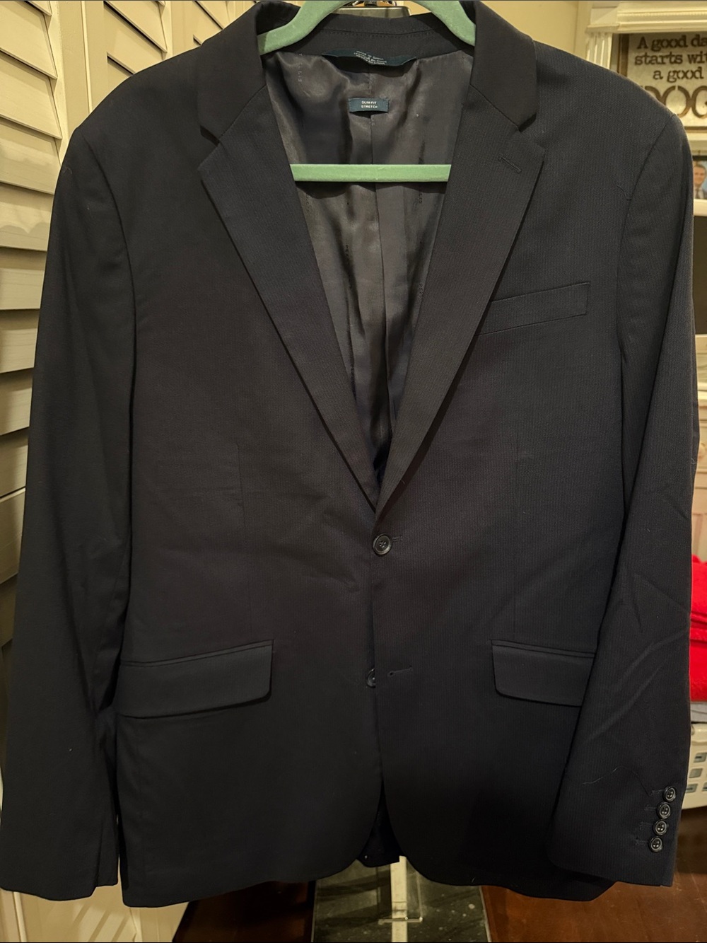Perry Ellis Dark Navy Single-Breasted Suit Jacket